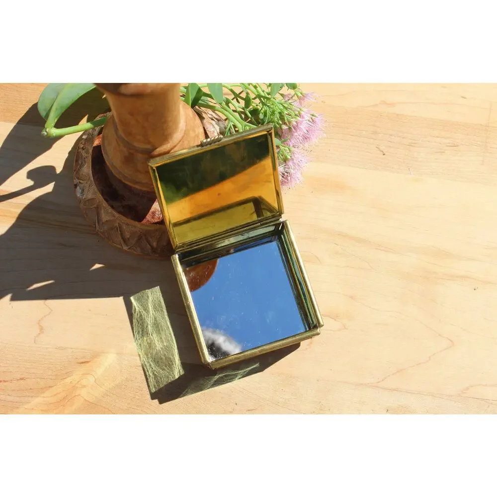 Handcrafted Brass and Glass Vintage 